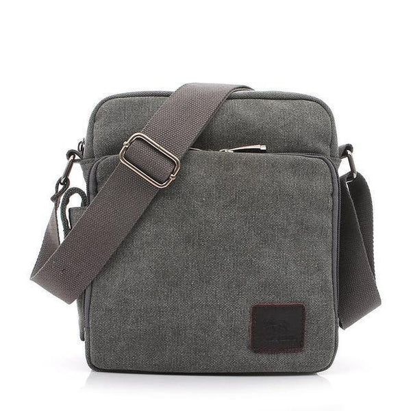 Planet Gates 1092-1 gray / W23H20D11CM Casual Messenger Bags Men Canvas Leisure Men Shoulder Bags Vintage Small Crossbody Satchel Bag For Men 1092-1