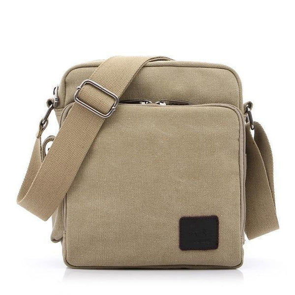 Planet Gates 1092-1 light khaki / W23H20D11CM Casual Messenger Bags Men Canvas Leisure Men Shoulder Bags Vintage Small Crossbody Satchel Bag For Men 1092-1