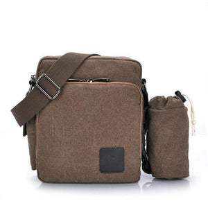 Planet Gates 1092-3 coffee / W23H20D11CM Casual Messenger Bags Men Canvas Leisure Men Shoulder Bags Vintage Small Crossbody Satchel Bag For Men 1092-1