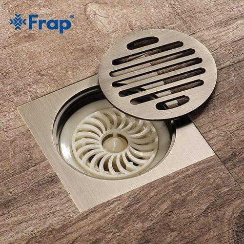 Planet Gates 10cm Floor Drain Antique Brass Shower Floor Drain Bathroom Deodorant Square Waste Drain Strainer Cover GrateY38079