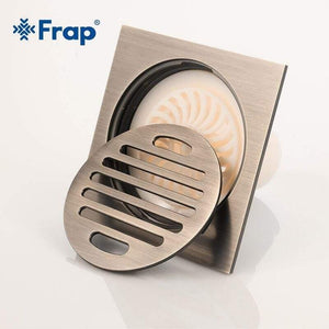 Planet Gates 10cm Floor Drain Antique Brass Shower Floor Drain Bathroom Deodorant Square Waste Drain Strainer Cover GrateY38079