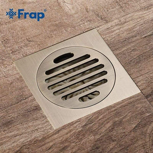 Planet Gates 10cm Floor Drain Antique Brass Shower Floor Drain Bathroom Deodorant Square Waste Drain Strainer Cover GrateY38079