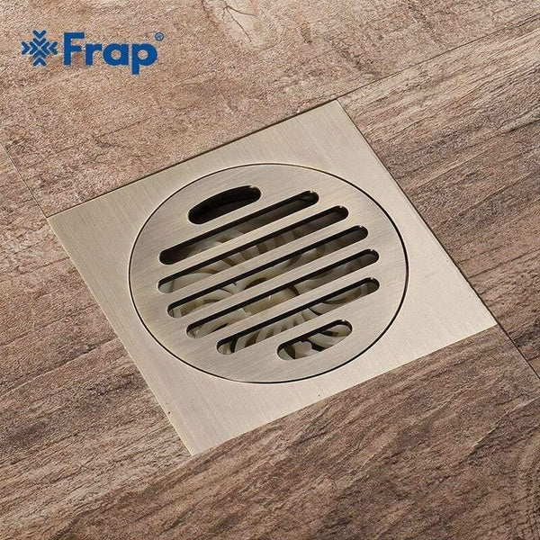 Planet Gates 10cm Floor Drain Antique Brass Shower Floor Drain Bathroom Deodorant Square Waste Drain Strainer Cover GrateY38079