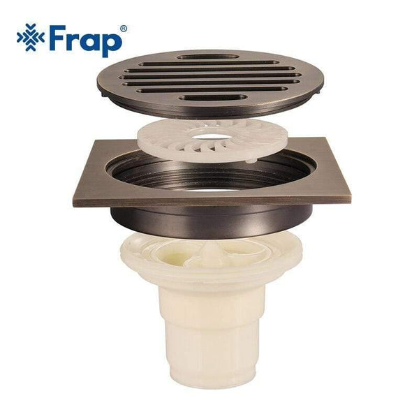 Planet Gates 10cm Floor Drain Antique Brass Shower Floor Drain Bathroom Deodorant Square Waste Drain Strainer Cover GrateY38079