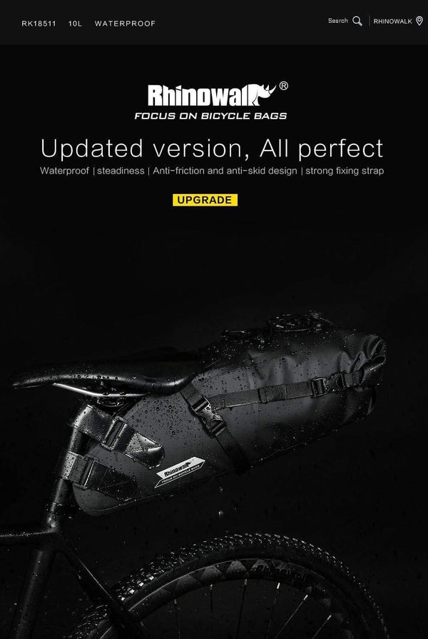 Planet Gates 10L Full Waterproof Bicycle Saddle Bag Road Mountain Bike Cycling Rear Rack Bag Luggage Pannier Bike Accessories New