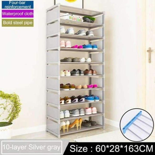 Planet Gates 10L Silver gray Multi-layer Shoe Rack Household Economic Dustproof Shoe Cabinet Space saving Doorway Shoe Rack Storage Cabinet Furniture