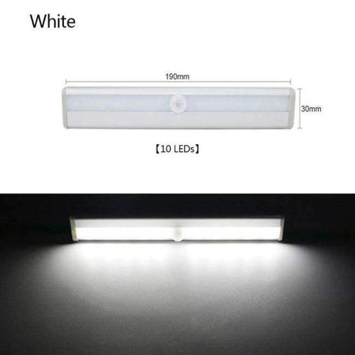 Planet Gates 10Leds White LED Night Light Motion Sensor Bar light DC3V/6V Induction Distance OF 3~5 Meters LED Lamp For Closet Cabinet Emergency Lighting
