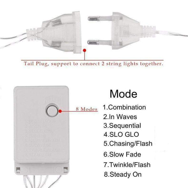 Planet Gates 10M 100Leds 220V Christmas Tree Snow Flakes Led String Fairy Light Xmas Party Home Wedding Garden Garland Christmas Decorations