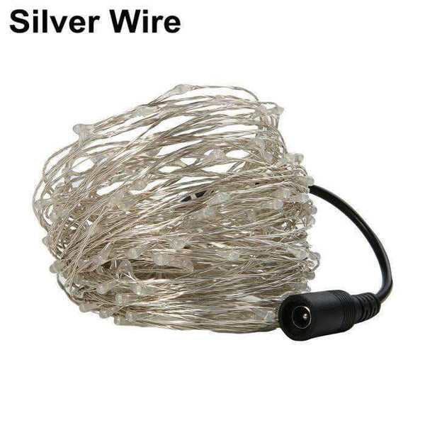 Planet Gates 10M/20M/30M/50M Led Silver/Copper Wire 100/200/300/500 LED String Fairy Starry Lights with Power Adapter (UK,US,EU,AU Plug)
