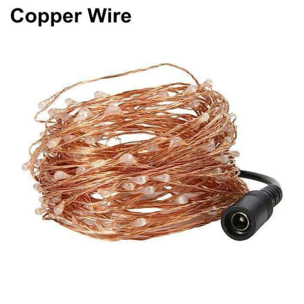 Planet Gates 10M/20M/30M/50M Led Silver/Copper Wire 100/200/300/500 LED String Fairy Starry Lights with Power Adapter (UK,US,EU,AU Plug)