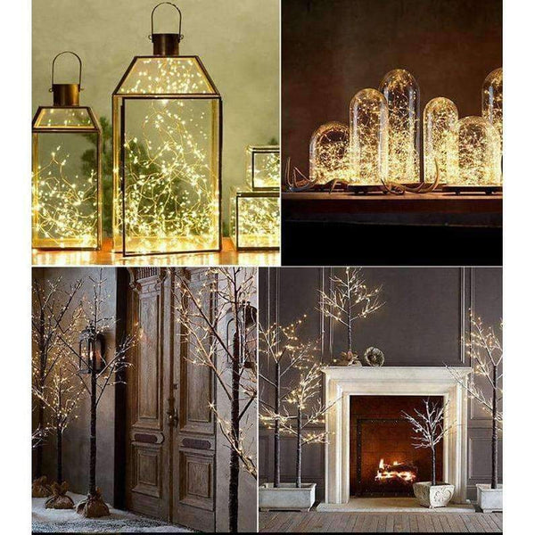 Planet Gates 10M/20M/30M/50M Led Silver/Copper Wire 100/200/300/500 LED String Fairy Starry Lights with Power Adapter (UK,US,EU,AU Plug)