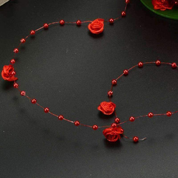 Planet Gates 10m 4mm Rose Ribbon Pearls Beads Chain Garland Home Party Table Accessories Wedding Decoration