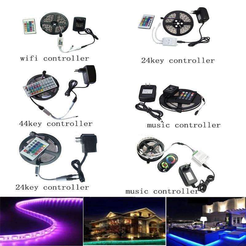 Planet Gates 10M 5M 3528 RGB LED strip light non waterproof led light 10M flexible rgb diode led tape set+Remote Control+Power Adapter
