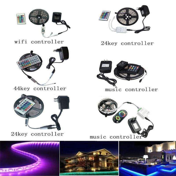 Planet Gates 10M 5M 3528 RGB LED strip light non waterproof led light 10M flexible rgb diode led tape set+Remote Control+Power Adapter