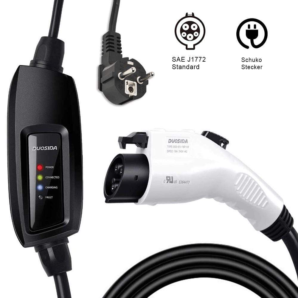 Planet Gates 10M J1772  EVSE  input ev plug Duosida level 2 EV Charger 16A Type 1 schuko for electric car Charging mode 2 plug  STOCK!