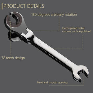 Planet Gates 10mm Activity Fixed Or Active Dual-Use Fast Plum Opening Ratchet Spanners Pipe Wrench 72 Tooth Chrome Vanadium Alloy Steel Car Repair Tools