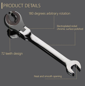 Planet Gates 10mm Activity Fixed Or Active Dual-Use Fast Plum Opening Ratchet Spanners Pipe Wrench 72 Tooth Chrome Vanadium Alloy Steel Car Repair Tools