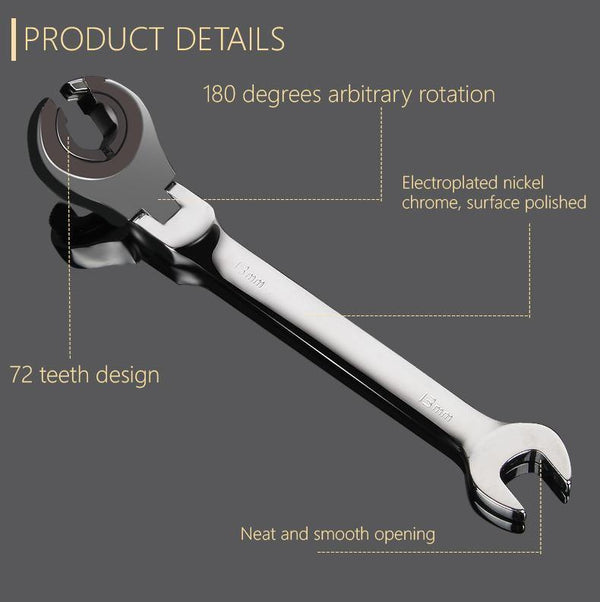 Planet Gates 10mm Activity Fixed Or Active Dual-Use Fast Plum Opening Ratchet Spanners Pipe Wrench 72 Tooth Chrome Vanadium Alloy Steel Car Repair Tools