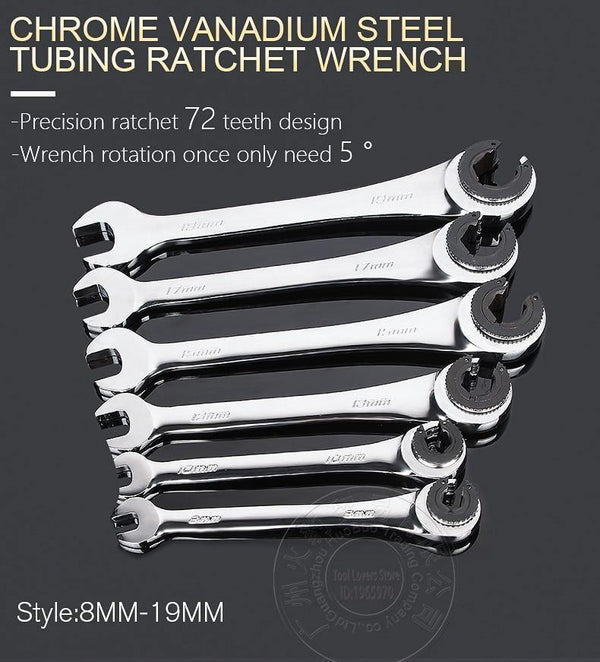 Planet Gates 10mm Activity Fixed Or Active Dual-Use Fast Plum Opening Ratchet Spanners Pipe Wrench 72 Tooth Chrome Vanadium Alloy Steel Car Repair Tools