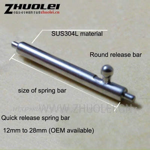 Planet Gates 10mm Quick Release 304 Stainless Steel Watch Spring Bars|Watches for Parts 10pcs per lot 10mm- 26mm width pins accessories