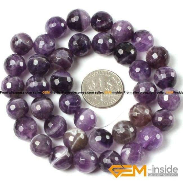 Planet Gates 10mm Round Faceted Dream Lace Amethysts,Selectable 8mm 10mm 12mm,Fashion Jewelry Beads For DIY Bracelet Making Strand 15 Inch