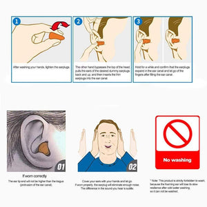 10pairs 3M 1100 Authentic Noise Reduction Norope Ear plug Slow Reboun Foam Soft EarPlugs Sleeping Swimming Protective earmuffs