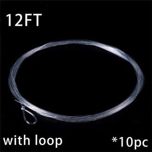 Planet Gates 10pc 12ft / 7X / Tippet 10 pcs 9FT Fly Fishing Leader 3/4/5/6X Clear Tapered Leader Nylon Leader With Loop