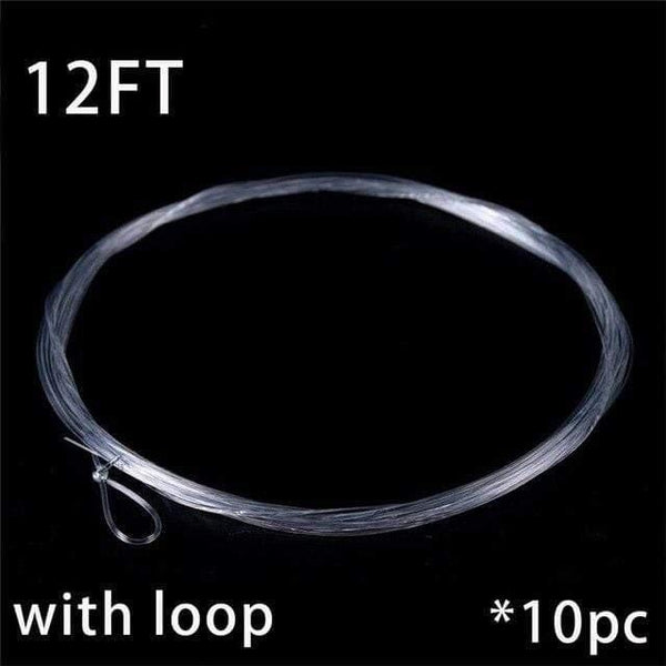 Planet Gates 10pc 12ft / 7X / Tippet 10 pcs 9FT Fly Fishing Leader 3/4/5/6X Clear Tapered Leader Nylon Leader With Loop