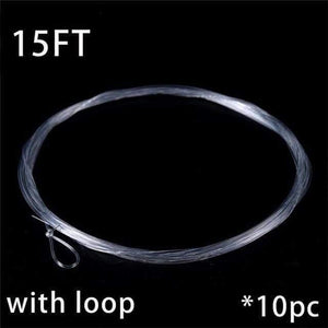 Planet Gates 10pc 15ft / 7X / Tippet 10 pcs 9FT Fly Fishing Leader 3/4/5/6X Clear Tapered Leader Nylon Leader With Loop