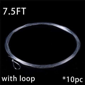 Planet Gates 10pc 7.5ft / 0X / Tippet 10 pcs 9FT Fly Fishing Leader 3/4/5/6X Clear Tapered Leader Nylon Leader With Loop