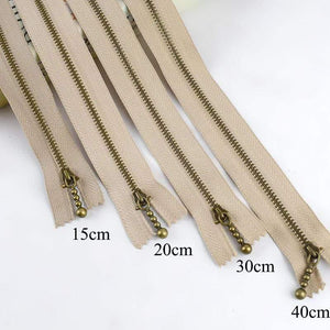 Planet Gates 10pc Meetee Metal Zippers 15/20/30/40cm 3# Close-end Zip Bronze For DIY Sewing Bags Jeans Shoes Clothing Tailor Craft Acessories