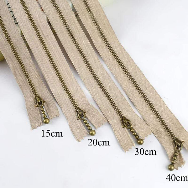 Planet Gates 10pc Meetee Metal Zippers 15/20/30/40cm 3# Close-end Zip Bronze For DIY Sewing Bags Jeans Shoes Clothing Tailor Craft Acessories