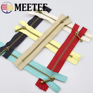 Planet Gates 10pc Meetee Metal Zippers 15/20/30/40cm 3# Close-end Zip Bronze For DIY Sewing Bags Jeans Shoes Clothing Tailor Craft Acessories