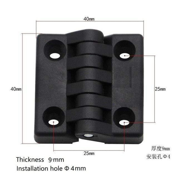10pc Nylon Small Hinge Black Mini Plastic Door Bearing  Distribution Box Cabinet Door Industrial Box PP Adjustable Damping Hinge