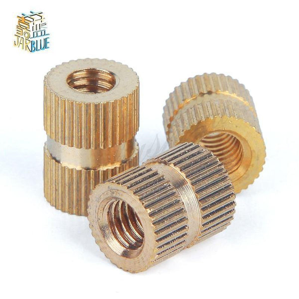 10pcs 1/4-20*8/10/12/16/20-9mm（OD）UNC Injection Molding Nut Brass Insert Knurled Nuts Knurling Embedded Parts