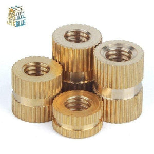 10pcs 1/4-20*8/10/12/16/20-9mm（OD）UNC Injection Molding Nut Brass Insert Knurled Nuts Knurling Embedded Parts