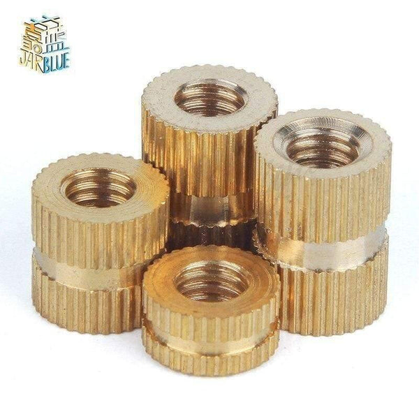 10pcs 1/4-20*8/10/12/16/20-9mm（OD）UNC Injection Molding Nut Brass Insert Knurled Nuts Knurling Embedded Parts