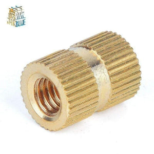 10pcs 1/4-20*8/10/12/16/20-9mm（OD）UNC Injection Molding Nut Brass Insert Knurled Nuts Knurling Embedded Parts