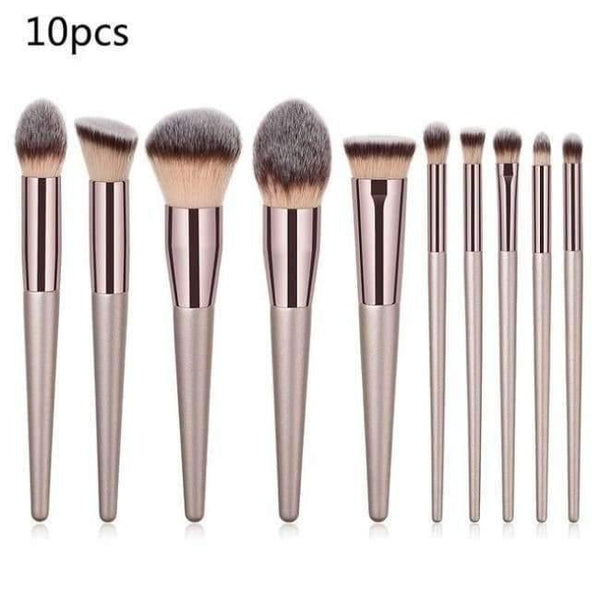Planet Gates 10PCS-1 Champagne Makeup Brushes Set For Foundation Powder Blush Eyeshadow Concealer Large Make Up Brush Cosmetics Beauty Tool 25