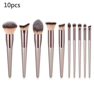 Planet Gates 10PCS-2 Champagne Makeup Brushes Set For Foundation Powder Blush Eyeshadow Concealer Large Make Up Brush Cosmetics Beauty Tool 25