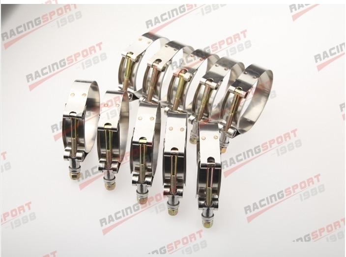 Planet Gates 10PCS 2" inch Turbo Pipe Hose Coupler T-bolt Clamp Stainless Steel 54-62mm
