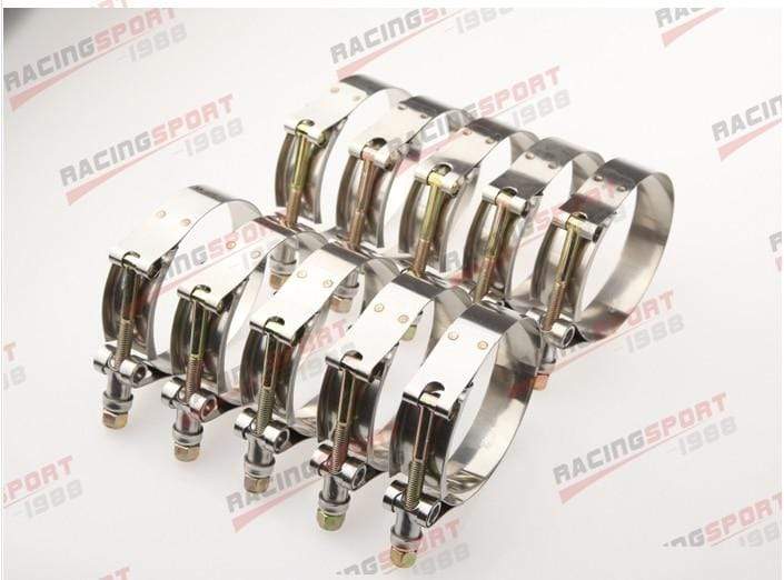 Planet Gates 10PCS 2" inch Turbo Pipe Hose Coupler T-bolt Clamp Stainless Steel 54-62mm