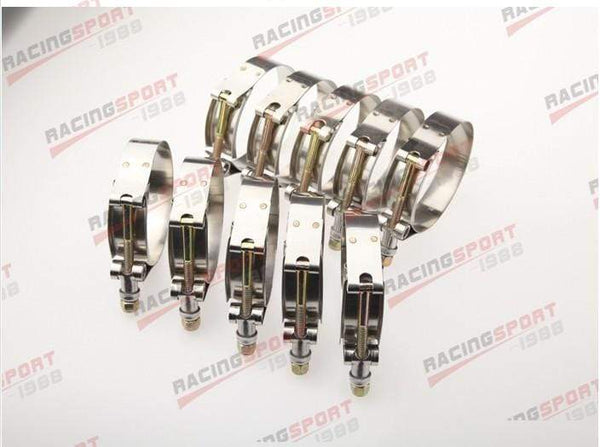 Planet Gates 10PCS 2" inch Turbo Pipe Hose Coupler T-bolt Clamp Stainless Steel 54-62mm