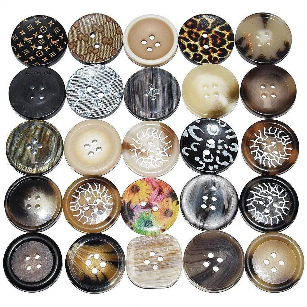 Planet Gates 10PCs 25mm Large Mat Round Fashion Resin Buttons Sewing Accessories For Coats Suit Decorative Fancy Button Handmade 4 Holes