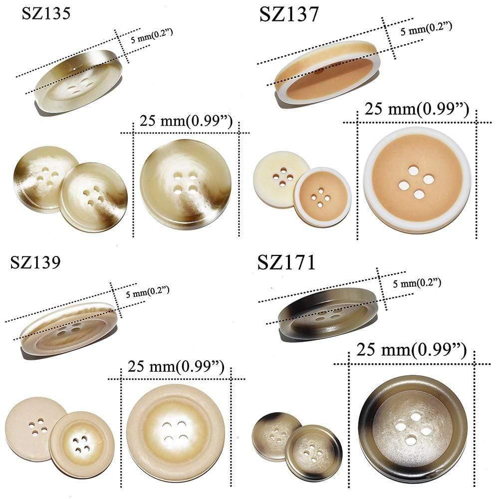 Planet Gates 10PCs 25mm Large Mat Round Fashion Resin Buttons Sewing Accessories For Coats Suit Decorative Fancy Button Handmade 4 Holes