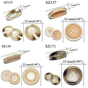 Planet Gates 10PCs 25mm Large Mat Round Fashion Resin Buttons Sewing Accessories For Coats Suit Decorative Fancy Button Handmade 4 Holes