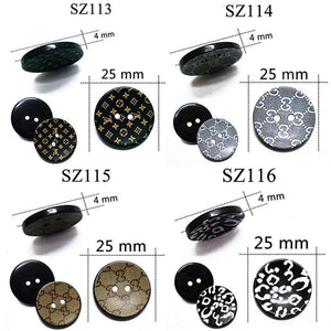 Planet Gates 10PCs 25mm Large Mat Round Fashion Resin Buttons Sewing Accessories For Coats Suit Decorative Fancy Button Handmade 4 Holes
