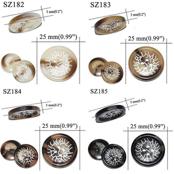 Planet Gates 10PCs 25mm Large Mat Round Fashion Resin Buttons Sewing Accessories For Coats Suit Decorative Fancy Button Handmade 4 Holes