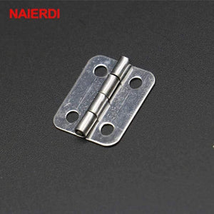 10pcs 25mm X 20mm Silver Mini Door Hinges Cabinet Drawer Jewellery Box Mini Hinge With Screws For Furniture Hardware