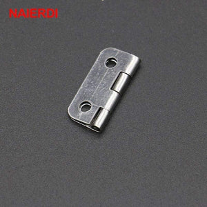 10pcs 25mm X 20mm Silver Mini Door Hinges Cabinet Drawer Jewellery Box Mini Hinge With Screws For Furniture Hardware